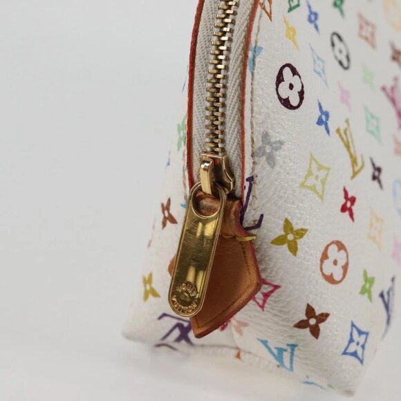 LOUIS VUITTON Monogram Multicolor Pochette Cosmetic White M47354 Auth 125292AV - Picture 5 of 16
